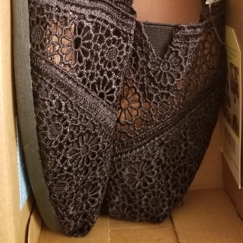 Toms Classic Moroccan Crotchet Black 12 - Picture 3 of 4